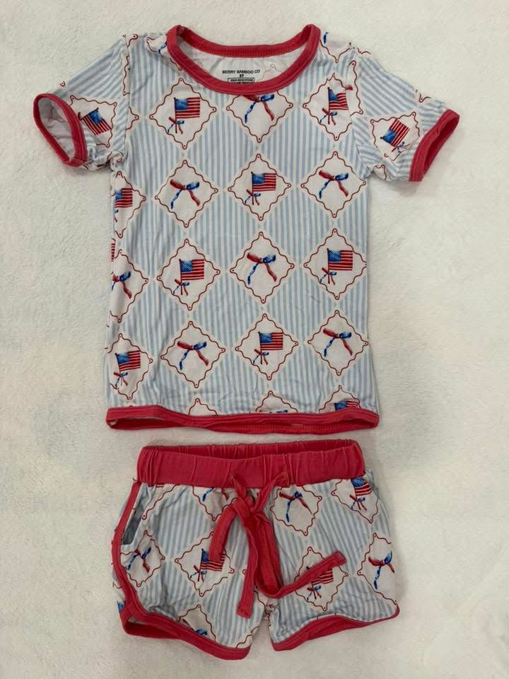 Bows & Stripes Shorts Set