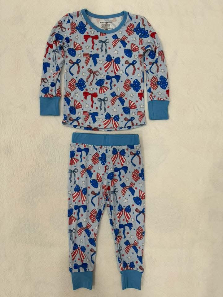 Blue Bows 2pc Set