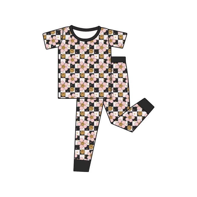 Checkered Smiley 2pc Set (Short Sleeve)
