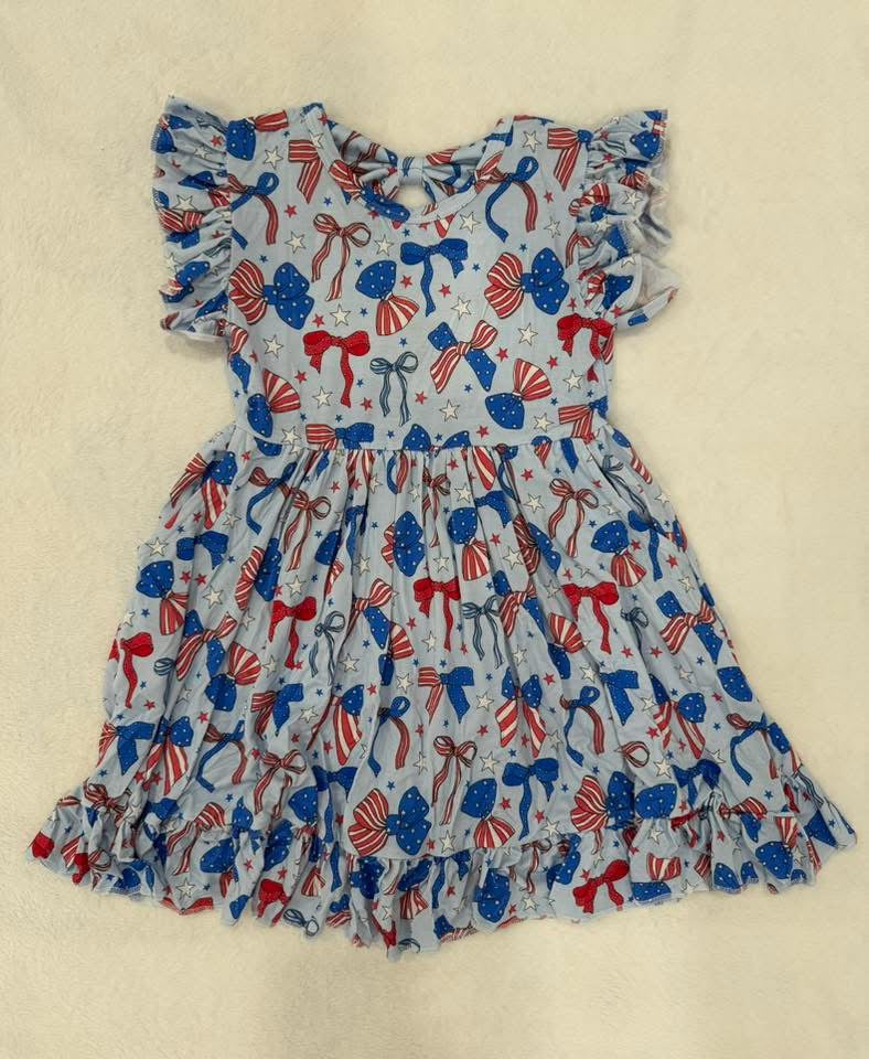 Blue Bows Twirl Dress