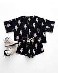 Black Bolts Shorts Set