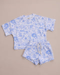 Blue Flowers Shorts Set